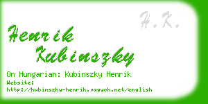 henrik kubinszky business card